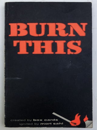 Item #H33380 Burn This. Bill Box, intro Bill Kennedy. Mort Sahl