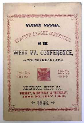 Item #H33399 1896 circular for 2nd Annual Epworth League Convention, West VA. Conference,...