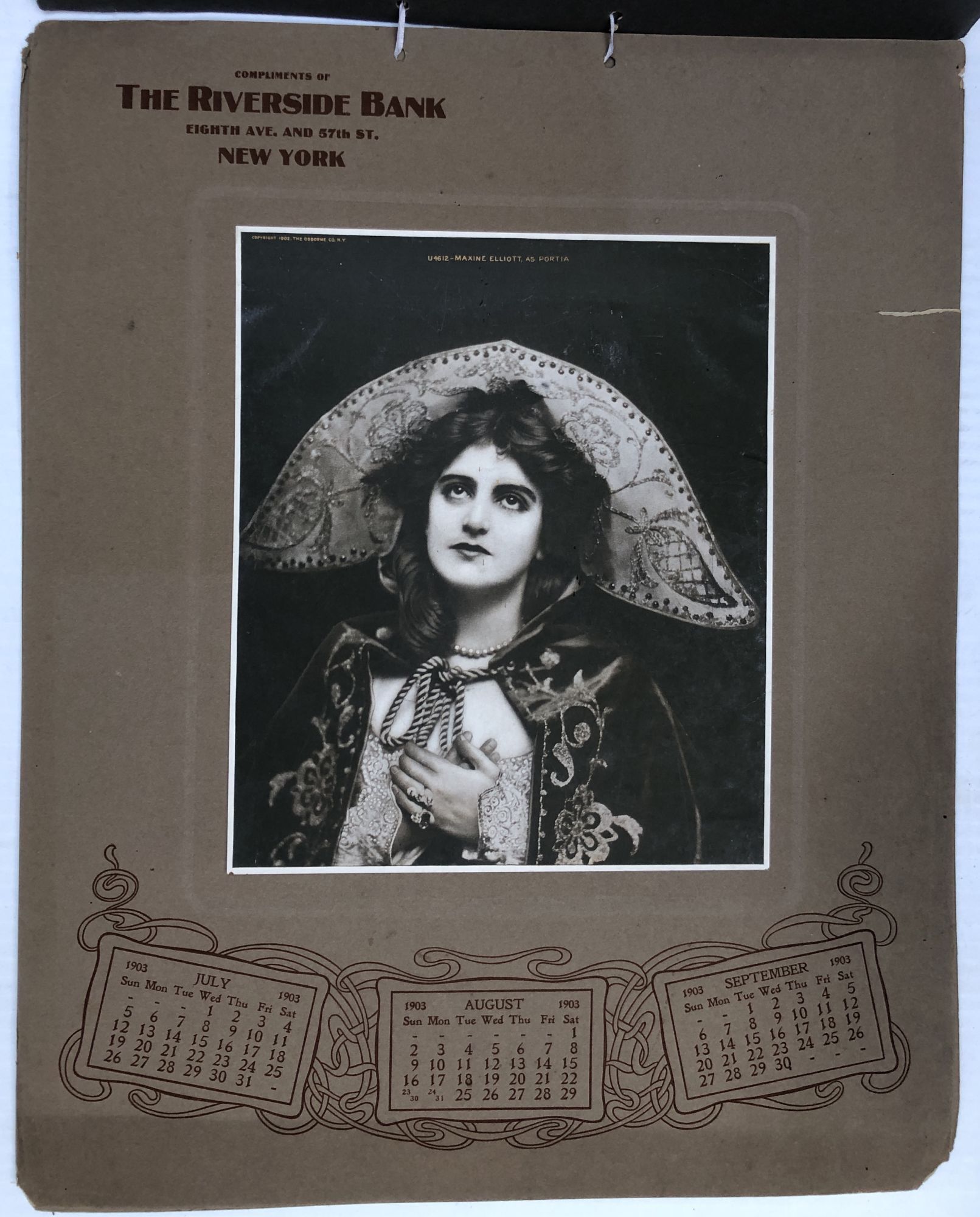 The Dramatic Portrait Calendar for 1903, 15 x 12 with photos of Joseph ...