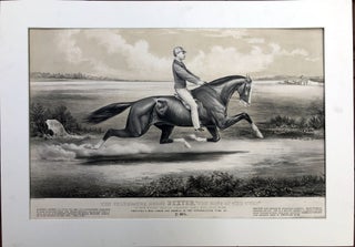 Item #H33478 1865 huge original lithograph: The Celebrated Horse Dexter, "The King of the Turf"...