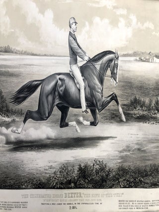 1865 huge original lithograph: The Celebrated Horse Dexter, "The King of the Turf"