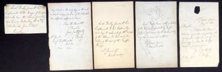 Item #H33515 5 short handwritten notes from Lord Derby, Prime Minister of Great Britain...