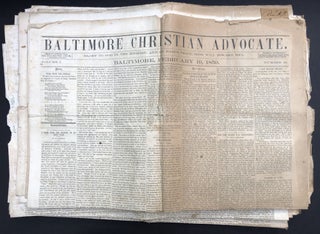 Item #H33546 18 early issues of Baltimore Christian Advocate 1859-1861, Pro-Slavery Methodist...