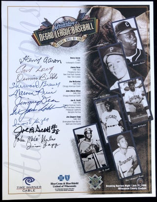 Item #H33547 Autographed souvenir keepsake from Yesterdays' Negro League Baseball Players Wall of...