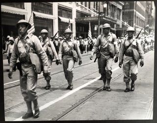 Item #H33648 14 x 11" photo of WWII Soldiers in Parade, Downtown Pittsburgh 1942. Charles...