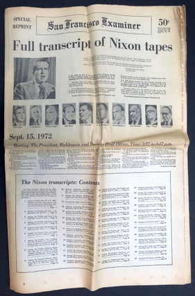 Item #H33812 San Francisco Examiner: Full Transcript of Nixon Tapes. Watergate, Richard Nixon