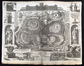 Item #H33828 Large double-page map of Jerusalem ("Ierusalem), 1689. Johannes Kip, Richard Blome