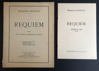 Item #H34082 Requiem, Op. 9, pour Soli, Choeurs, Orchestre et Orgue. Maurice Durufl&eacute