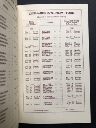 Group of 1934-1937 brochures, booklets, passenger lists, receipts, etc., for trip to Italy, Switzerland and Germany