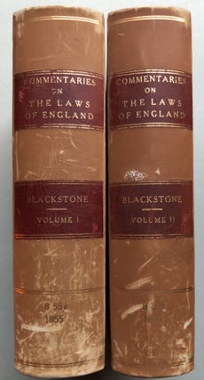 Commentaries on the Laws of England (2 vols., 1855)