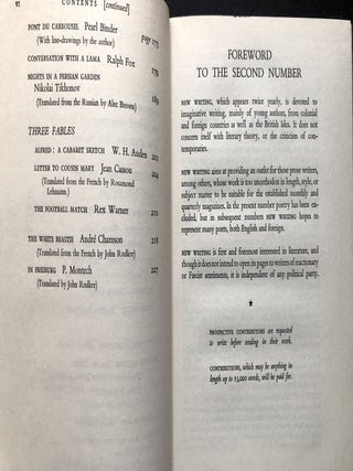 New Writing II, Autumn 1936, first appearance of "Shooting an Elephant" by Orwell