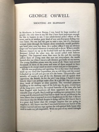 New Writing II, Autumn 1936, first appearance of "Shooting an Elephant" by Orwell