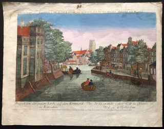 Item #H34582 Vue D'Optique of the Great Church and the Korenmarkt, Rotterdam, ca. 1780. Jean...