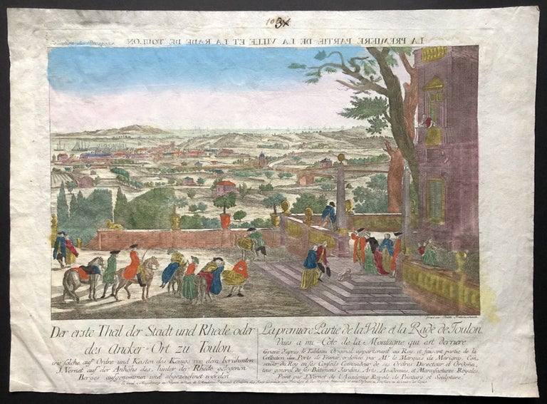 Item #H34583 4 Vues D'Optique of Toulon, ca. 1780. Balthasar Friedrich Leizelt.
