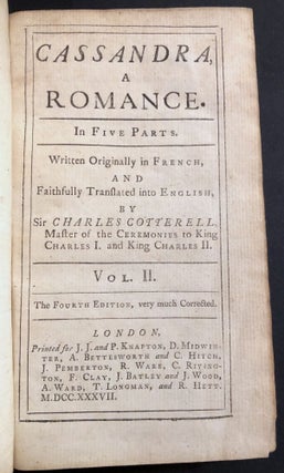 Cassandra, A Romance, 5 volumes (1737)