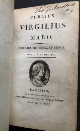 Bucolica, Georgica, et Aeneis -- Thomas Gamaliel Bradford's copy