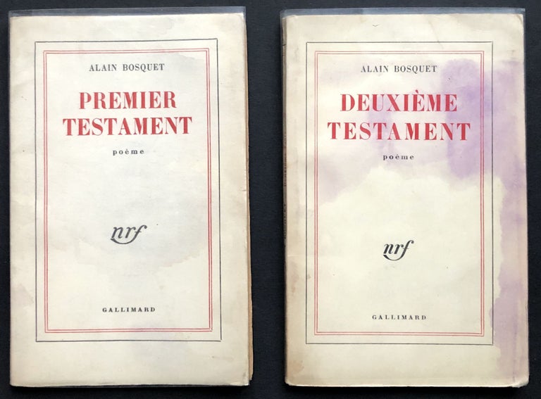 Item #H34745 2 books inscribed to Conrad Aiken: Premier Testament; Deuxieme Testament. Alain Bosquet.
