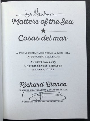 One Today & Matters of the Sea / Cosas Del Mar (2013 & 2015), BOTH SIGNED