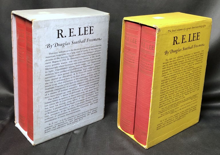 Item #H34786 R. E. Lee (4 volumes, first edition, in slipcases, inscribed by author). Douglas Southall Freeman.