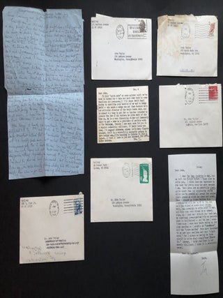 Archive of 200 acceptance/rejection notes and literary correspondence to poet John Alfred Taylor including Robert Bly, Joseph McElroy, Dave Smith, Mona Van Duyn, John Williams, Thomas Williams, et al.