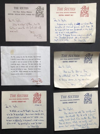 Archive of 200 acceptance/rejection notes and literary correspondence to poet John Alfred Taylor including Robert Bly, Joseph McElroy, Dave Smith, Mona Van Duyn, John Williams, Thomas Williams, et al.