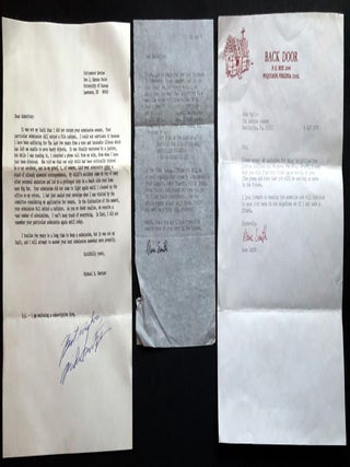 Archive of 200 acceptance/rejection notes and literary correspondence to poet John Alfred Taylor including Robert Bly, Joseph McElroy, Dave Smith, Mona Van Duyn, John Williams, Thomas Williams, et al.