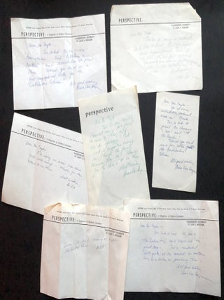 Archive of 200 acceptance/rejection notes and literary correspondence to poet John Alfred Taylor including Robert Bly, Joseph McElroy, Dave Smith, Mona Van Duyn, John Williams, Thomas Williams, et al.