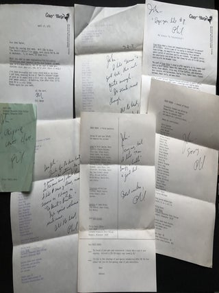 Archive of 200 acceptance/rejection notes and literary correspondence to poet John Alfred Taylor including Robert Bly, Joseph McElroy, Dave Smith, Mona Van Duyn, John Williams, Thomas Williams, et al.
