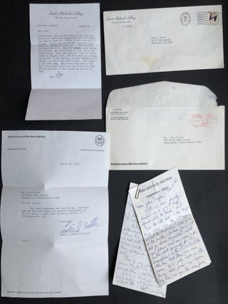 Archive of 200 acceptance/rejection notes and literary correspondence to poet John Alfred Taylor including Robert Bly, Joseph McElroy, Dave Smith, Mona Van Duyn, John Williams, Thomas Williams, et al.