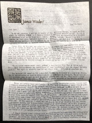 Archive of over 125 letters, 1966-1983, on poetry, music, Korea, Lovecraft, horror stories, science fiction, Arkham House