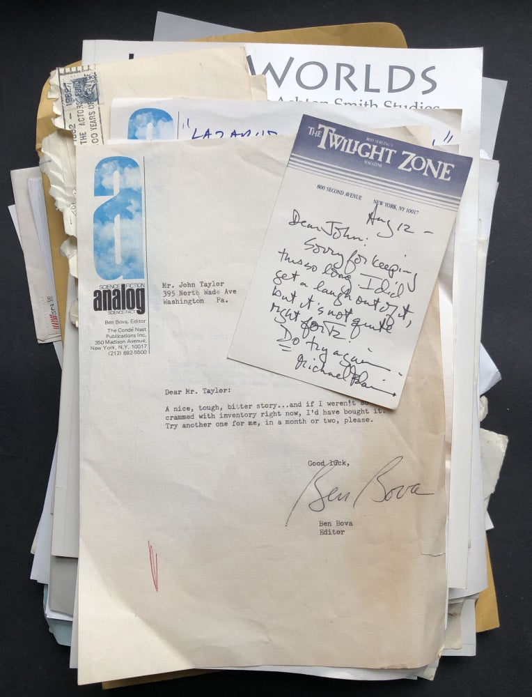 Item #H34973 Archive of 65 letters & notes (1970s-2000s) from science fiction, fantasy and horror story editors and authors. Ted Klein, Karl Edward Wagner, Rosemary Pardoe, Scott Connors.