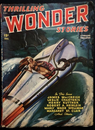 Item #H34997 Thrlling Wonder Stories, October 1947. Robert Heinlein, Henry Kuttner