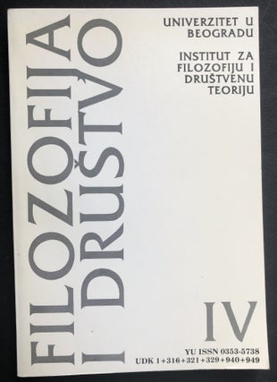 Item #H35084 Filozofija i drustvo IV: Antifasizam