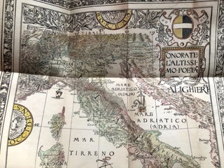 Dante Map (1892) with large folding linen backed hand colored map