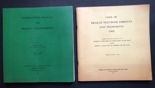 Item #H35170 Code of Braille Textbook Formats and Techniques 1965 [and] Instruction Manual for...