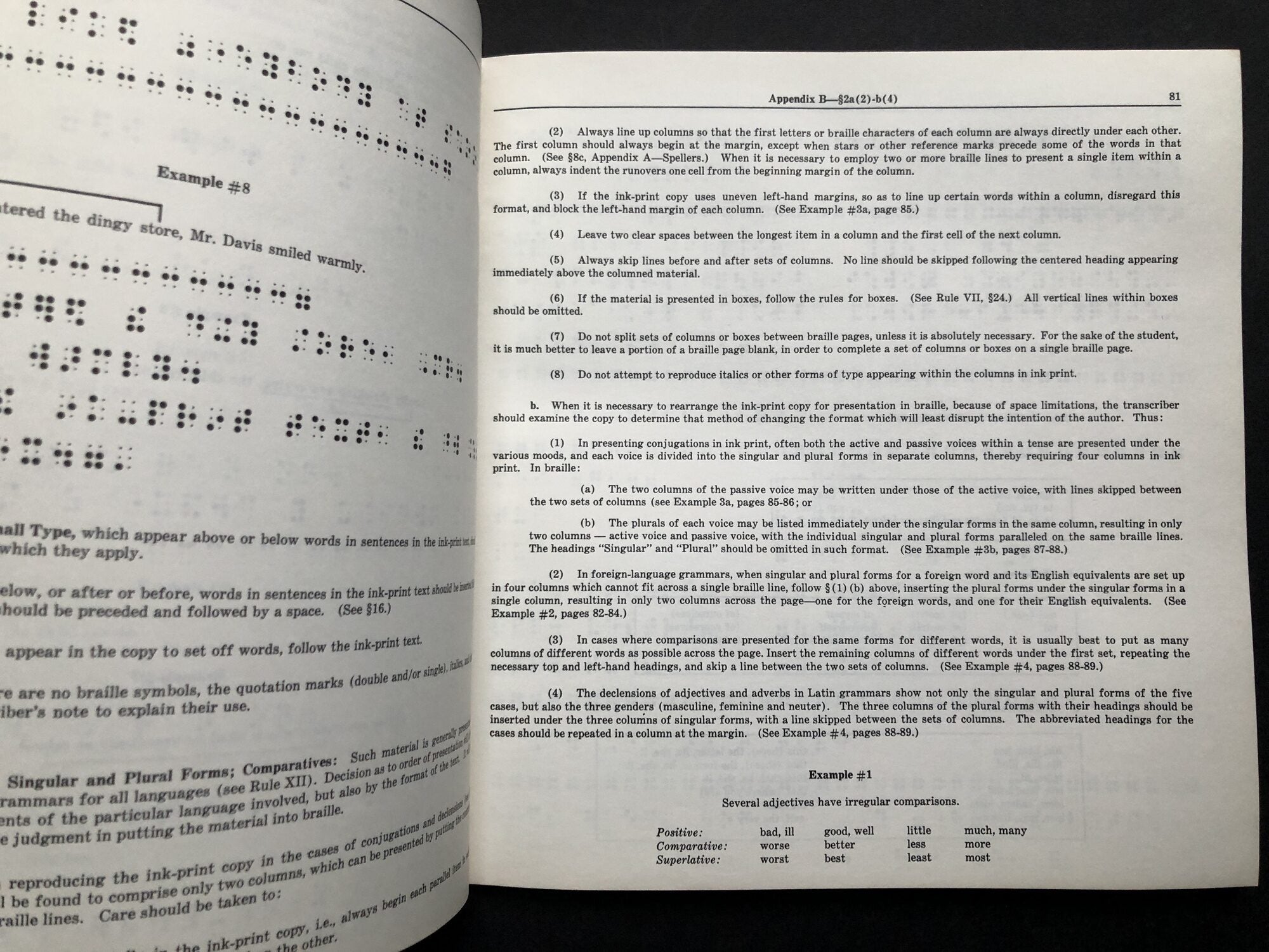 Braille Code. Copy Code of Braille Textbook Formats and Techniques 1965 and Instruction ...