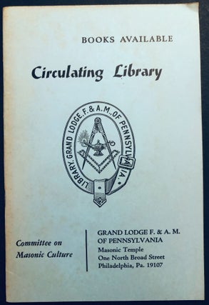 Item #H35193 Catalog of books available in the Circulating Library of the Grand Lodge of Masons,...