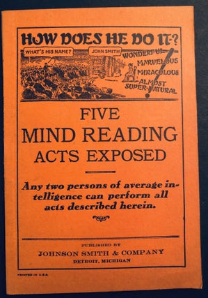 Item #H35195 Five Mind Reading Acts Exposed