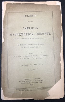Item #H35235 Bulletin of the American Mathematical Society, June 1901