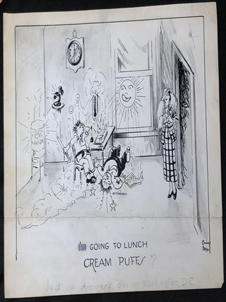 21 original pieces of art (1916-1947): drawings, watercolors, paintings, Christmas cards