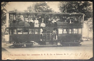 Item #H35321 1906 postcard Double Deck Car, Jamestown S. R. R. Co. at Celoron, NY
