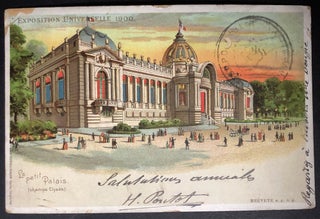 Item #H35323 1900 hold-to-light Paris postcard Le Petit Palais, Exposition Universelle, Champs...