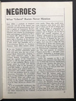 Negroes: What "Liberal" Racists Never Mention
