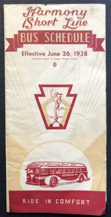 Item #H35471 Harmony Short Line Bus Schedule, effective June 26, 1938
