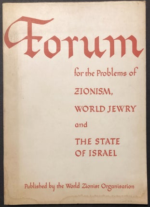 Item #H35483 Forum for the Problems of Zionism, World Jewry and the State of Israel, III, August...