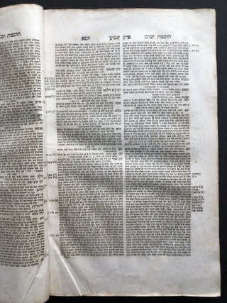 Hebrew edition of the Yoma tractate from the Mishnah and Babylonian Talmud, 1833