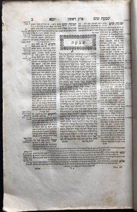 Hebrew edition of the Yoma tractate from the Mishnah and Babylonian Talmud, 1833