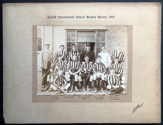 Item #H35596 Large photo of the Cardiff Wales Intermediate School Hockey Eleven, 1907