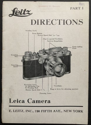 Item #H35614 June 1938 Leitz Directions for the Leica Camera. Wetzlar Ernst Leitz