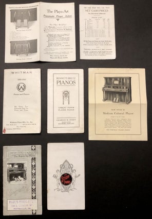 Item #H35659 Group of 6 brochures, flyers, leaflets on pianos (upright & player): Stieff,...